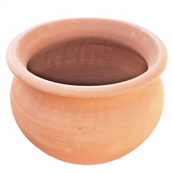 Big round smooth planter terracotta handmade