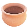 Grande fioriera tonda terracotta liscia lavorata a mano