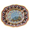 Oval legume tray majolica ceramic Deruta geometric cubes