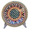 Wall plate majolica ceramic Deruta geometric cubes
