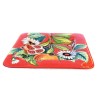 Square wall plate majolica ceramic Deruta pomegranate