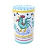 Pen holders majolica ceramic Deruta green rooster Orvietano