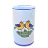 Pen holders majolica ceramic Deruta little bird