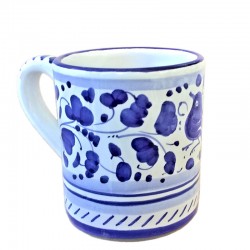 Mug majolica ceramic Deruta blue arabesque