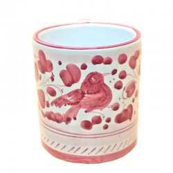 Mug majolica ceramic Deruta red arabesque