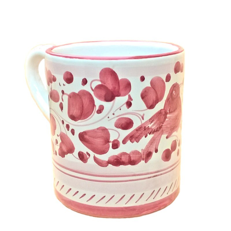 Mug majolica ceramic Deruta red arabesque