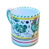 Tazza ceramica maiolica Deruta gallo verde Orvietano