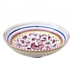 Ciotola ceramica maiolica Deruta gallo rosso Orvietano