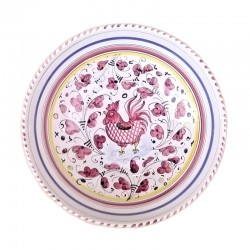 Ciotola ceramica maiolica Deruta gallo rosso Orvietano