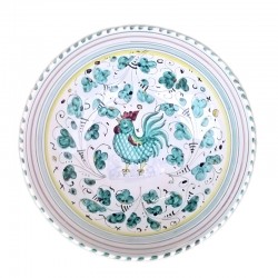 Ciotola ceramica maiolica Deruta gallo verde Orvietano
