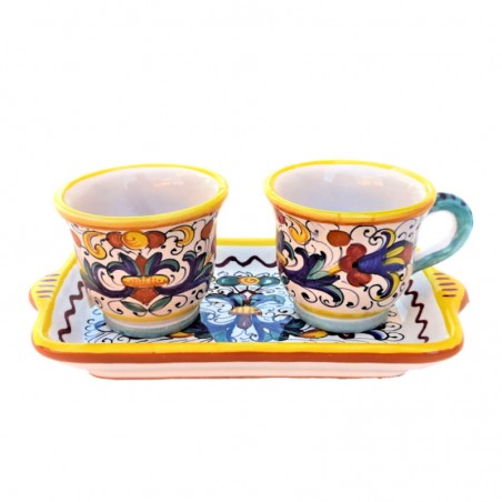 Coffee set majolica ceramic Deruta rich Deruta yellow 3 PCS