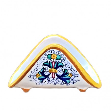 Portatovaglioli ceramica maiolica Deruta ricco Deruta giallo