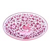 Oval serving plate majolica ceramic Deruta red arabesque