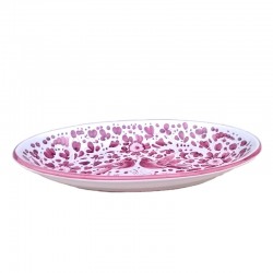 Piatto ovale da portata ceramica maiolica Deruta arabesco rosso