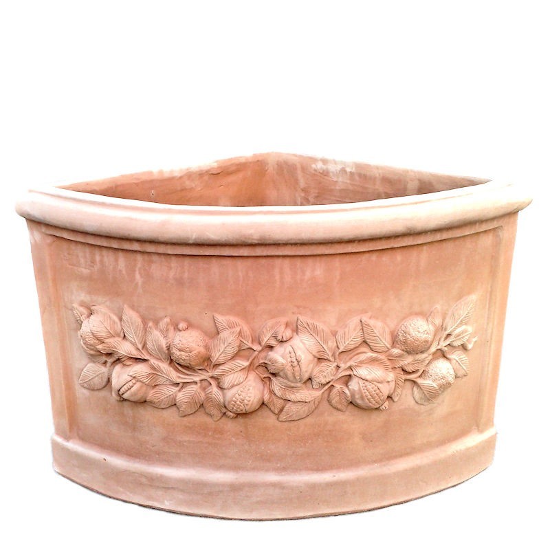 Vaso angolare terracotta melegrane lavorato a mano Vaso angolare terracotta melegrane lavorato a mano