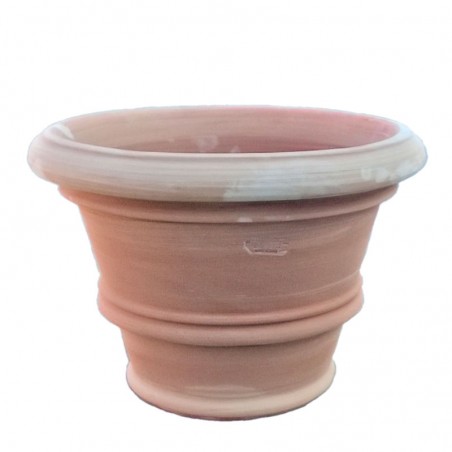 Vaso classico terracotta liscio bordi lavorato a mano