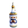 Cylindrical cruet majolica ceramic Deruta rich Deruta yellow