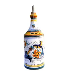 Oliera cilindrica ceramica maiolica Deruta ricco Deruta giallo