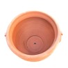 Fioriera tonda terracotta anelli lavorata a mano