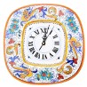 Square wall clock majolica ceramic Deruta raphaelesque