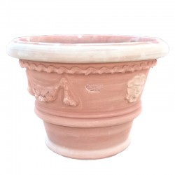 Vaso classico terracotta decorato bordi lavorato a mano