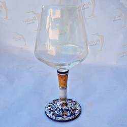 Ceramic goblet majolica ceramic Deruta rich Deruta blue classic