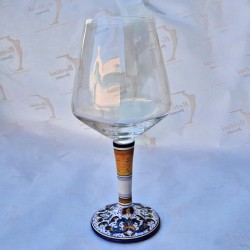Ceramic goblet majolica ceramic Deruta rich Deruta blue classic