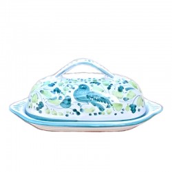 Burriera ceramica maiolica Deruta arabesco verde