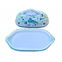 Burriera ceramica maiolica Deruta arabesco verde