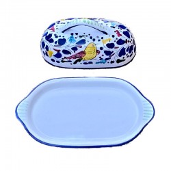 Burriera ceramica maiolica Deruta arabesco colorato
