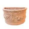 Vaso parete terracotta festone lavorato a mano