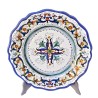 Scalloped table plate majolica ceramic Deruta rich Deruta blue floral doily