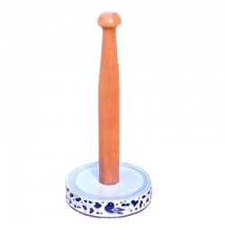 Portarotolo cucina ceramica maiolica Deruta arabesco blu