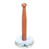 Portarotolo cucina ceramica maiolica Deruta arabesco verde