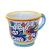 Coffee cup majolica ceramic Deruta rich Deruta yellow decoration