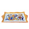 Vassoio rettangolare smerlato ceramica maiolica Deruta raffaellesco
