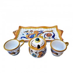 Set caffè ceramica maiolica Deruta raffaellesco 4 pz