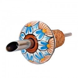 Tappo versatore ceramica maiolica Deruta geometrico 01