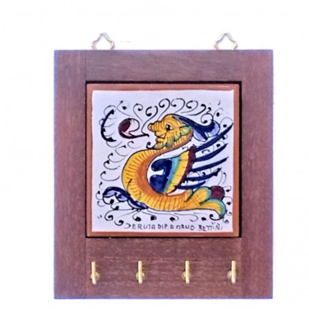 Appendino ceramica legno maiolica Deruta raffaellesco quadrato