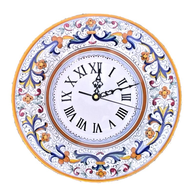 Orologio da parete ceramica maiolica Deruta ricco Deruta giallo Orologio da parete ceramica maiolica Deruta ricco Deruta giallo