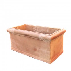 Cassetta rettangolare terracotta liscia lavorata a mano