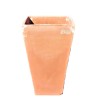 Vaso quadrato alto liscio terracotta lavorato a mano