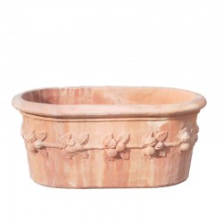 Vaso ovale terracotta frutta stretto lavorata a mano