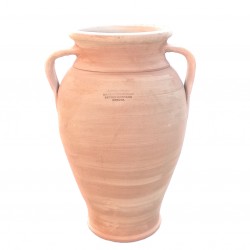 Portaombrelli anfora in terracotta con manici lavorato a mano
