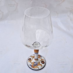Ceramic goblet majolica ceramic Deruta raphaelesque