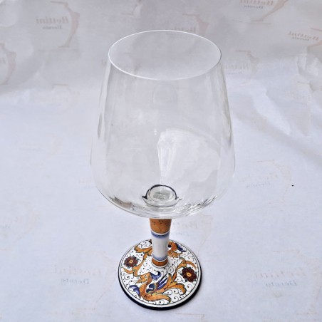 Ceramic goblet majolica ceramic Deruta raphaelesque
