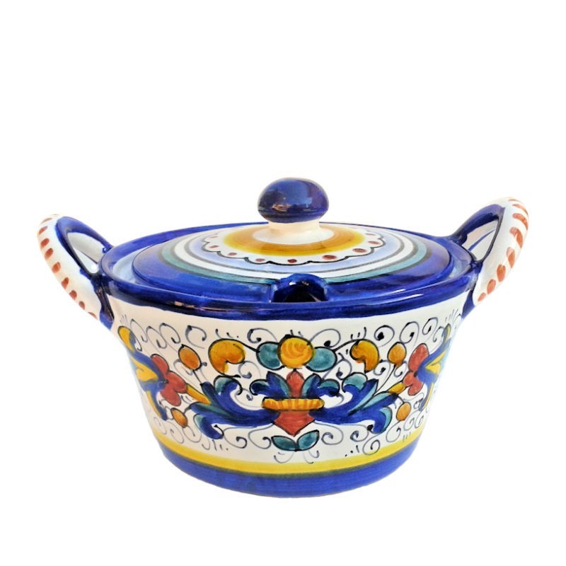 Formaggiera ceramica maiolica Deruta ricco Deruta blu Formaggiera ceramica maiolica Deruta ricco Deruta blu