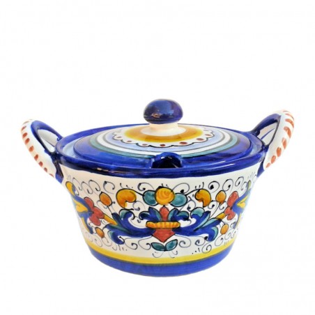 Formaggiera ceramica maiolica Deruta ricco Deruta blu