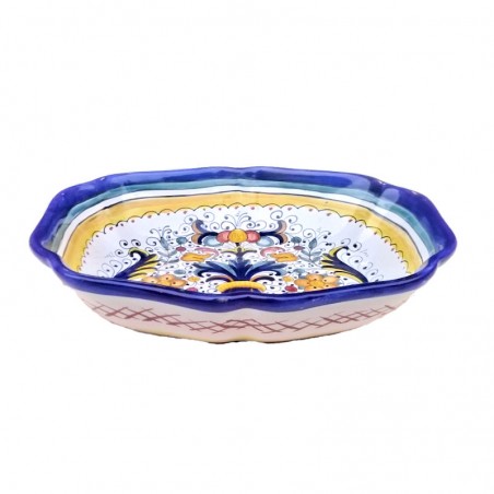 Oval legume tray majolica ceramic Deruta rich Deruta blue