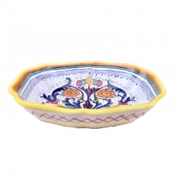 Legumiera ovale ceramica maiolica Deruta ricco Deruta giallo